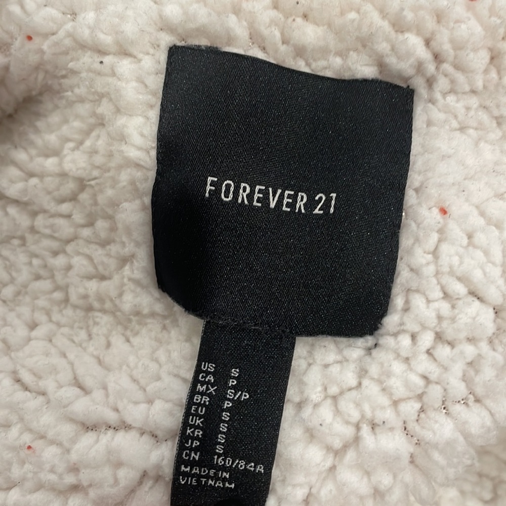 Forever 21 Orange Fuzzy Lined Button Up Winter Jacket, Women's Size Small - Picture 13 of 14